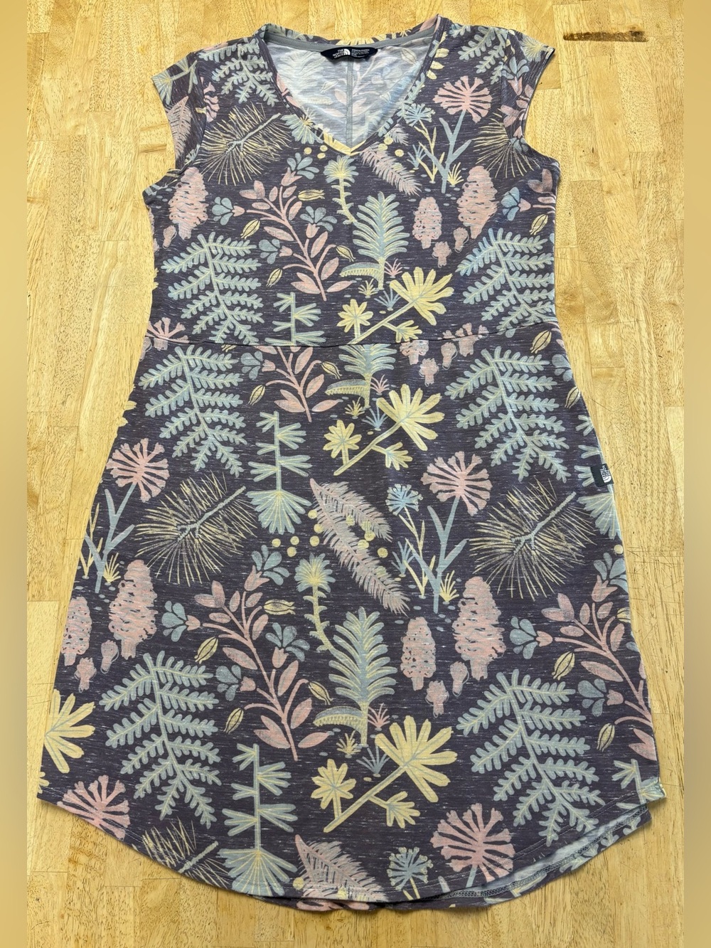 The North Face Floral Print Midi Dress in Navy with Pastel Accents
